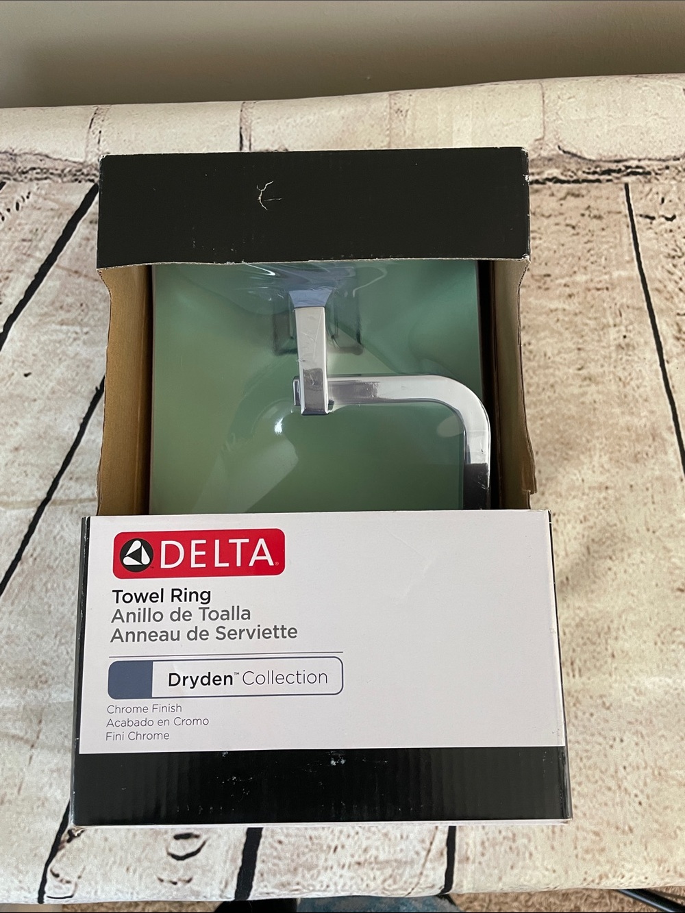 Delta Towel Ring Dryden Collection Chrome Finish Square Bathroom Kitchen Fixture